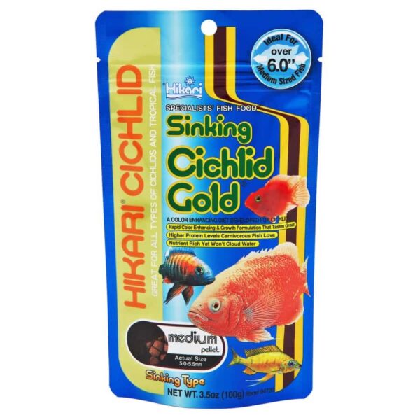 Cichlid Gold Sinking Pellets Fish Food - Medium - Image 1