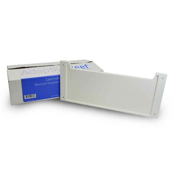 Controller Cabinet Recessed Faceplate - White Double Slat - Image 1