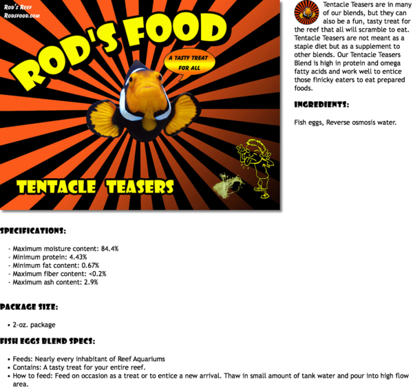 Rod’s Frozen Food Flat – 2 oz – Fish Eggs - Tentacle Teasers - Image 2