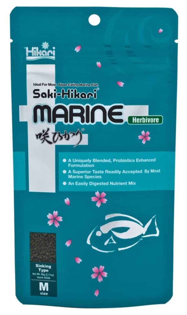 Saki-Hikari Marine Herbivore Pellets Fish Food 3.17oz - Image 1
